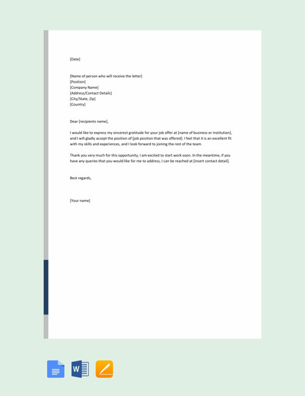 16+ Acceptance Letters - Free Sample, Example, Format