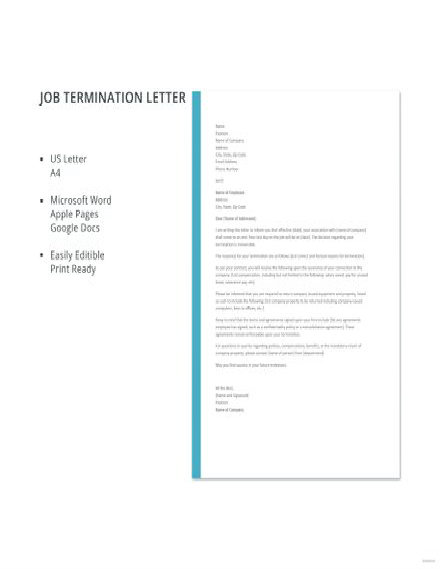Job Termination Termination Letter