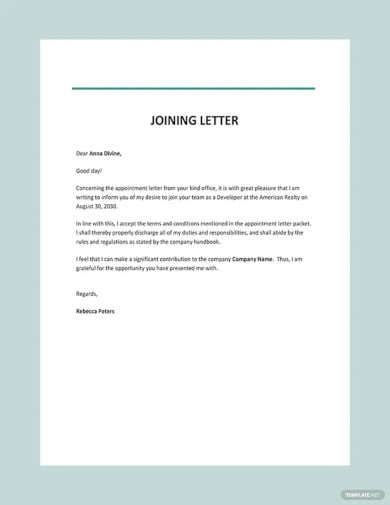 joining letter templates