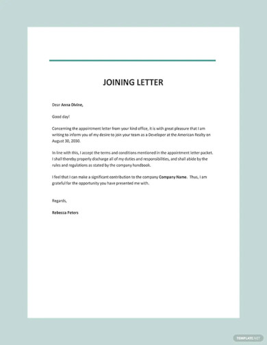 24+ Joining Letter Format - PDF, DOC | Free & Premium Templates