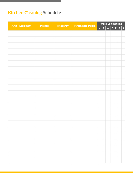 Kitchen Cleaning Schedule