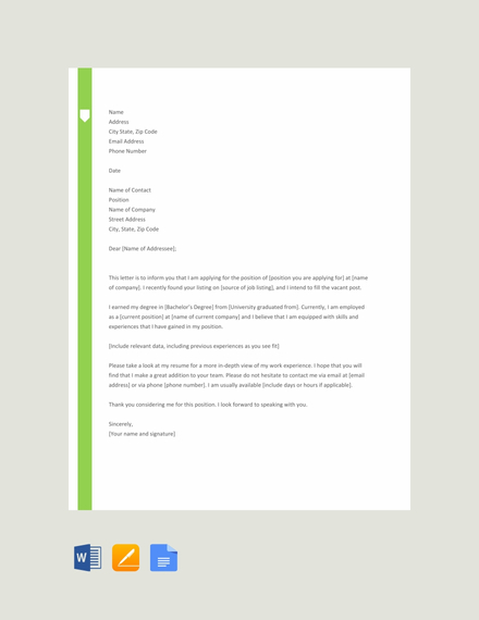 letter template of intent for employment