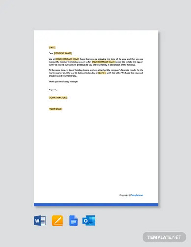 letter to stockholders holiday template