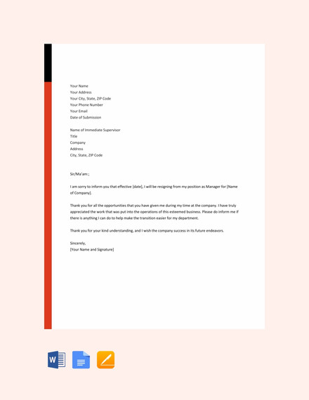 21+ Professional Resignation Letter Templates - PDF, DOC | Free ...