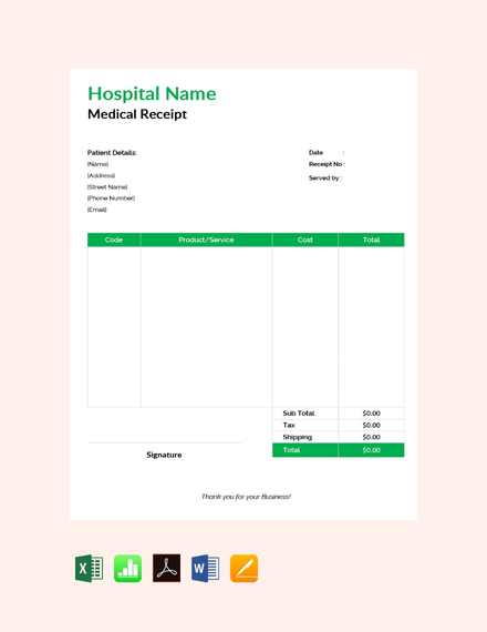 10 receipt for goods and services template free premium templates