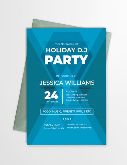 minimal dj party invitation format