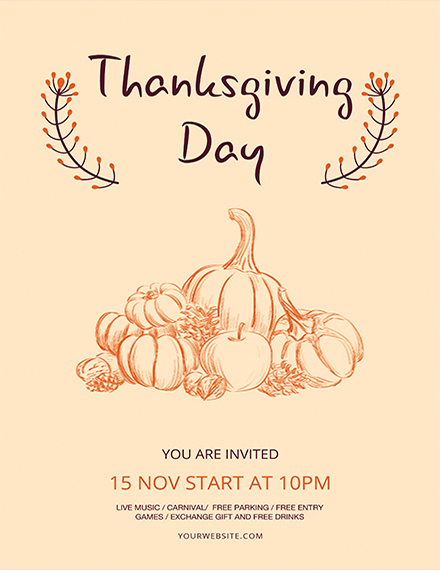 Minimal Thanksgiving Flyer Template