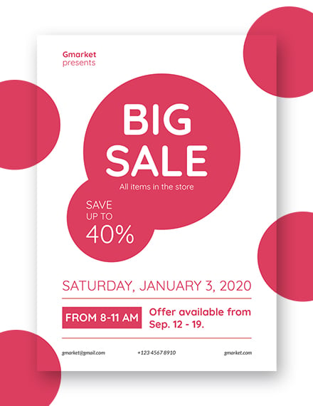 minimalistic big sales flyer template