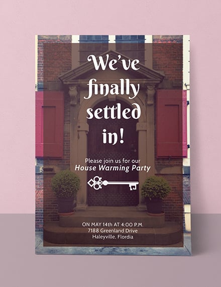modern housewarming party invitation layout