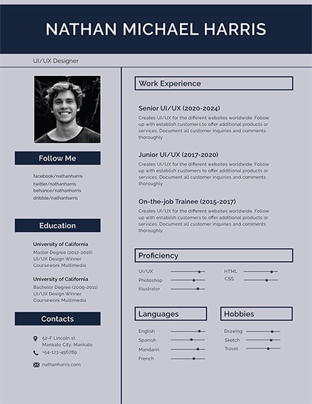 free resume template simple modern
