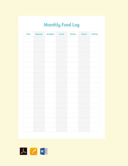 monthly-food-log-template