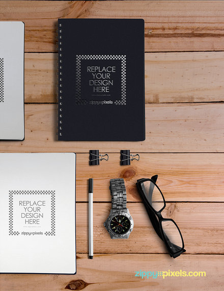 notebook mockup design example