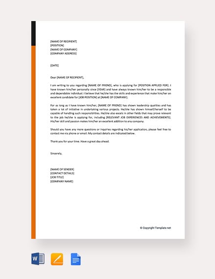 Personal Letter Of Recommendation For A Family Member from images.template.net