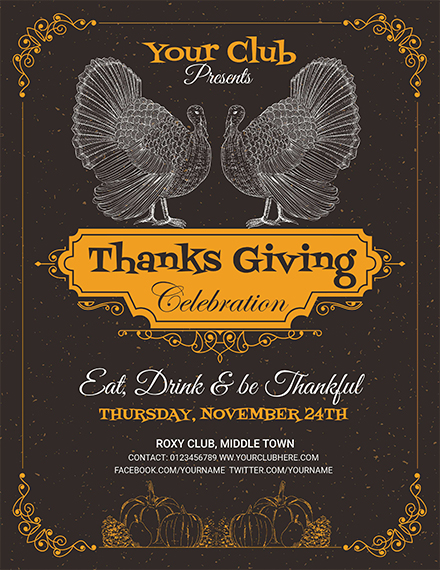 printable thanksgiving party flyer