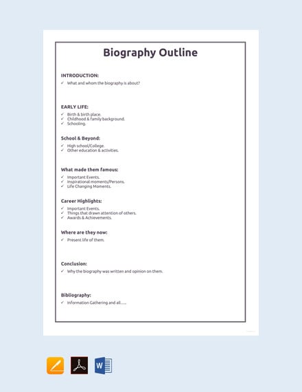 personal biography template pdf