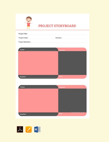 project storyboard template