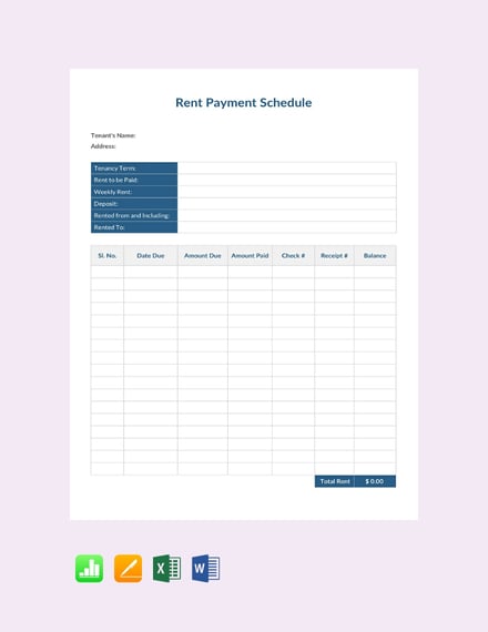 rent payment schedule