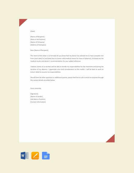 request letter for leave template
