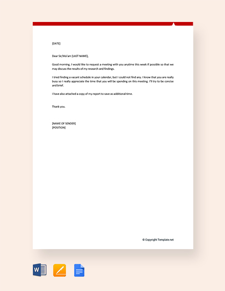 Request For Meeting Appointment Letter 12 Samples Templates