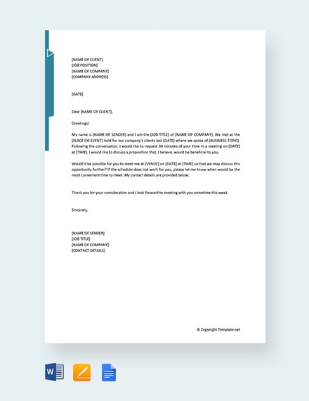 request letter for meeting appointment with client