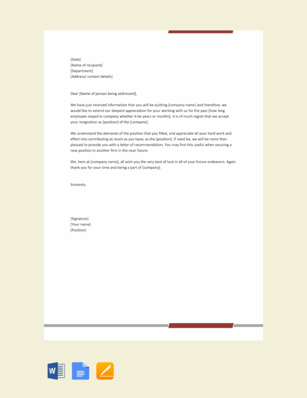 59+ Simple Resignation Letter Templates - PDF, DOC