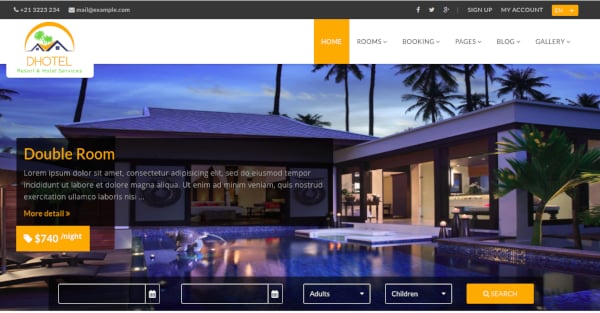7  Resort Website Templates
