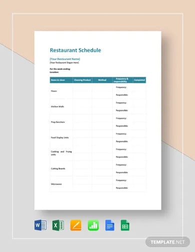 restaurant-schedule-template