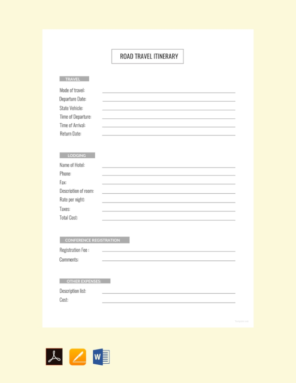 31+ Trip Itinerary Templates - PDF, DOC, Excel | Free &amp; Premium Templates