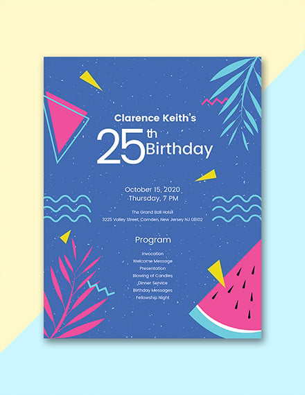 12+ Birthday Program Templates - PDF, PSD | Free & Premium Templates