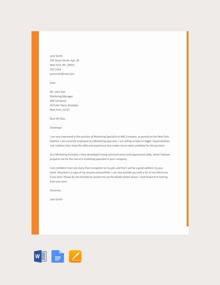 cover letter pages mac