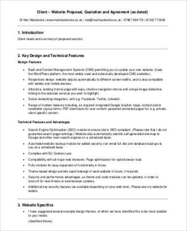 Project Proposal Agreement Template