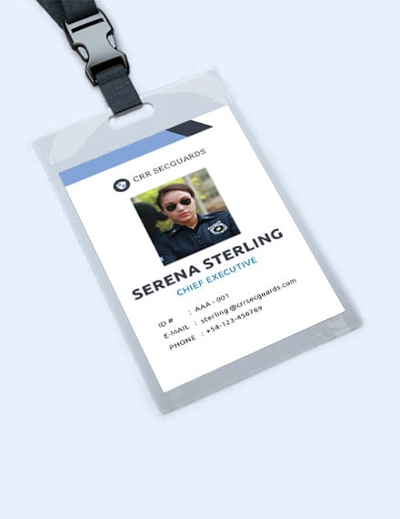 security guard id card template
