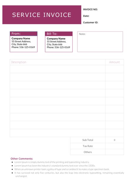 12+ Service Invoice Templates - Word, PDF, Docs