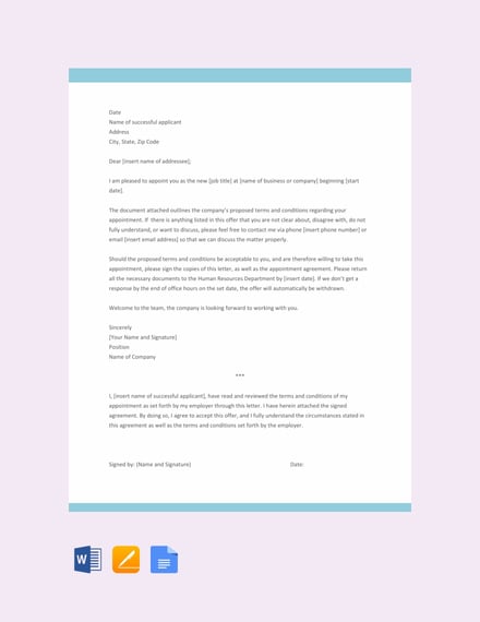 simple appointment letter template