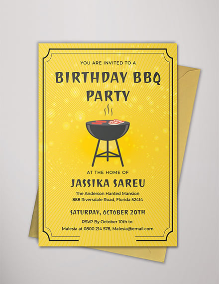 simple bbq party invitation sample
