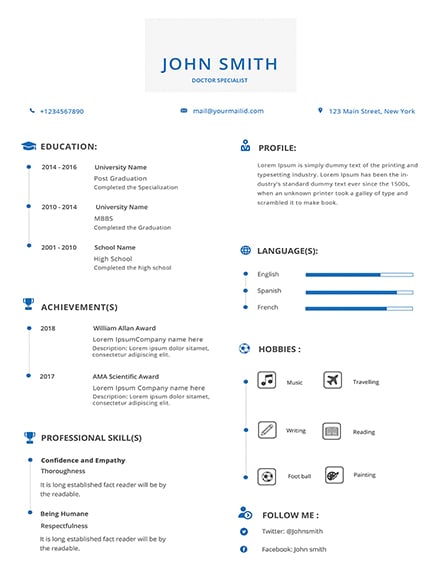simple-doctor-resume-template