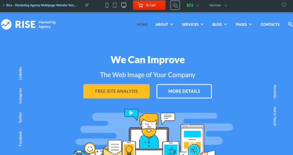 simple marketing agency multipage website template