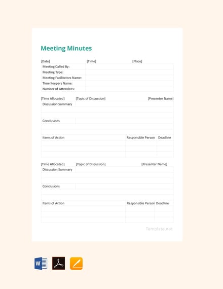 simple meeting minutes template