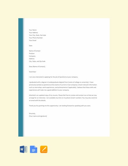 Resume Cover Letter Ideas from images.template.net