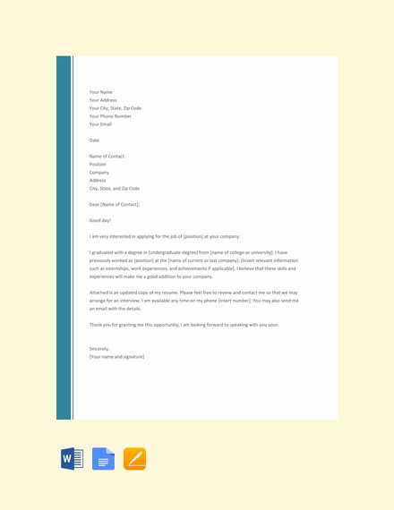 simple resume cover letter