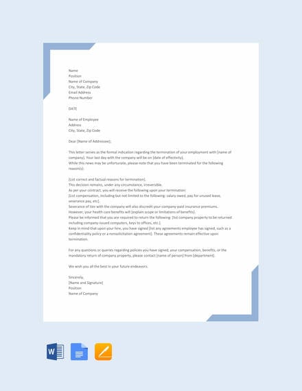 simple termination letter template