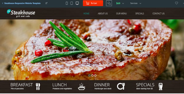steakhouse responsive website template