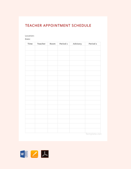 teacher-appointment-schedule-template
