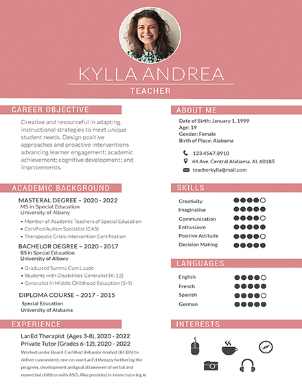 10+ Photo Resume Templates