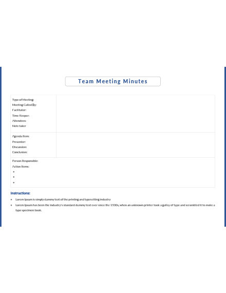 team meeting templates