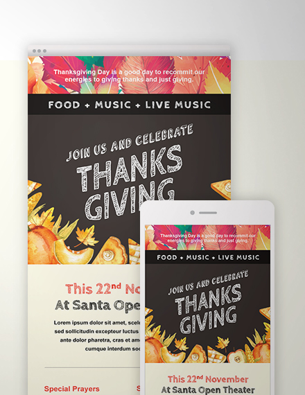 Thanksgiving Email Template