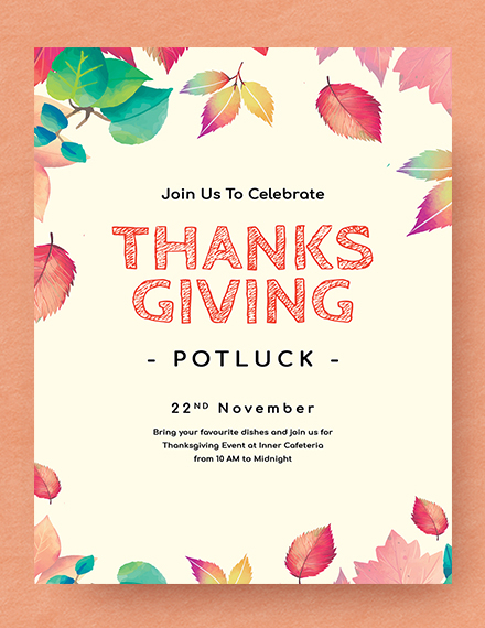 thanksgiving potluck flyer template