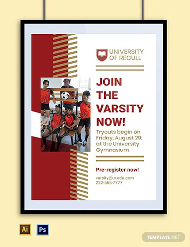 university sports poster template