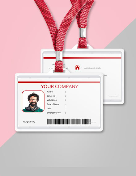 vertical blank id card template