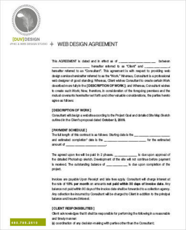 web development project proposal agreement